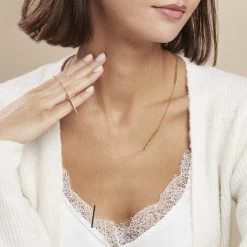 Collier Eilish Acier Jaune 7 Collier Eilish Acier Jaune -Bijouterie primée. FICFJW0117 model0