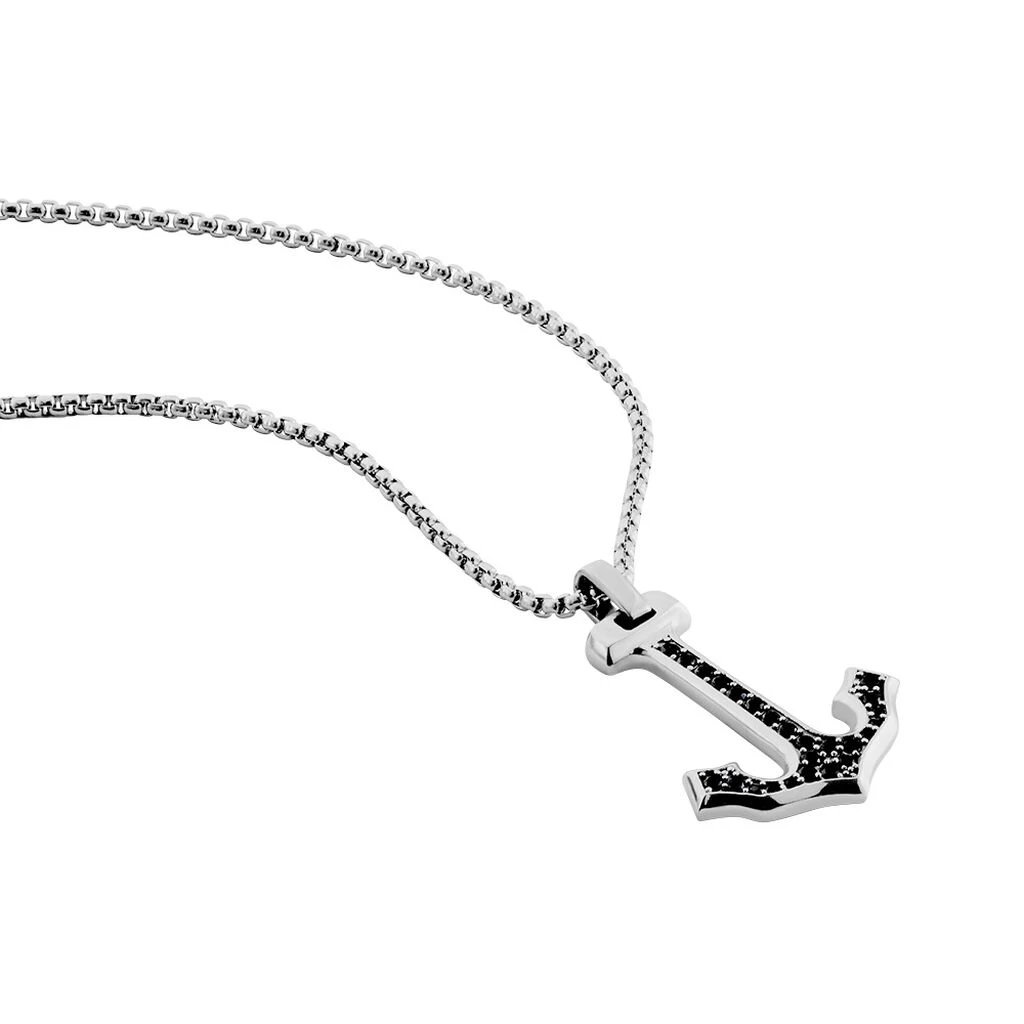 Collier Acier Vieillit Tanagra Oxydes De Zirconium 4 Collier Acier Vieillit Tanagra Oxydes De Zirconium – Image 2