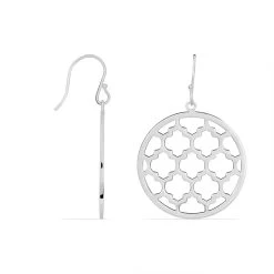 Boucles D'oreilles Pendantes Nevenka Acier Blanc -Bijouterie primée. FIOFBW0261 view1