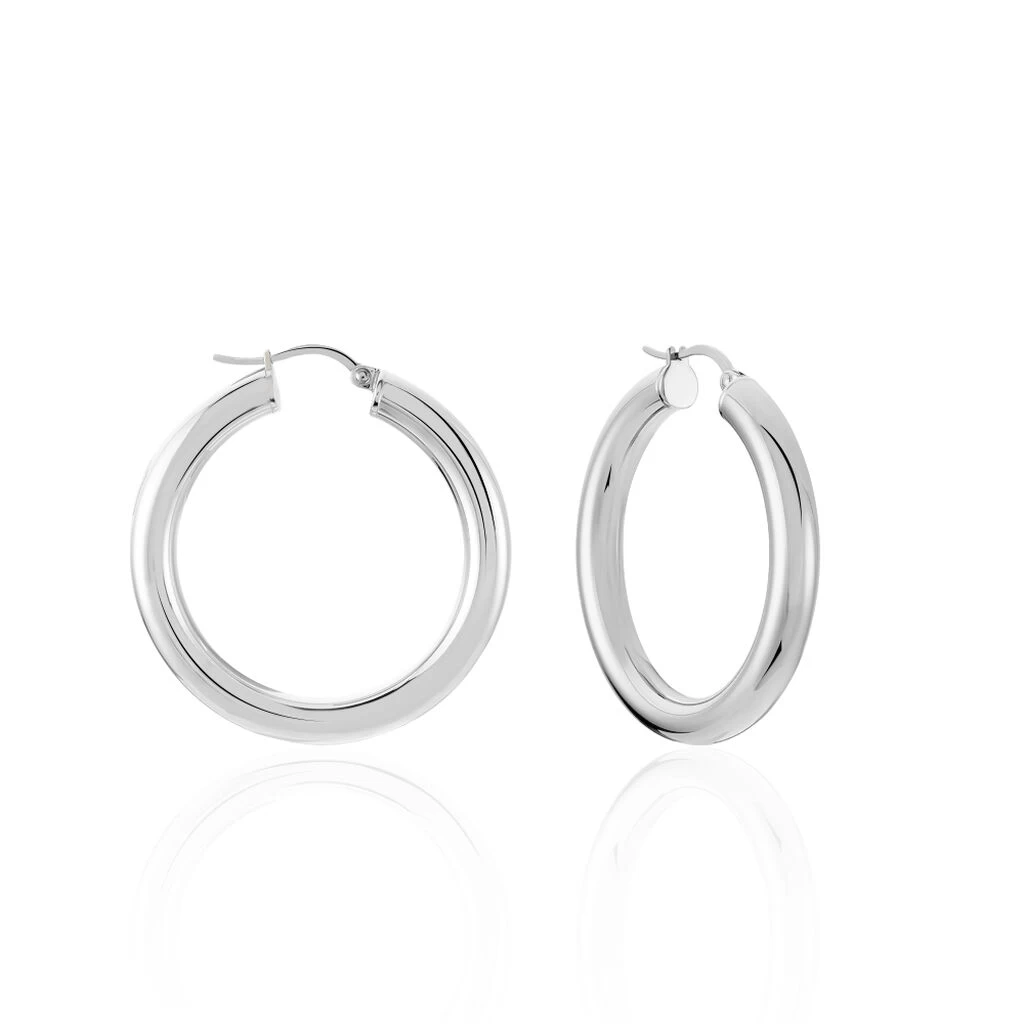 Créoles Amael Acier Blanc 3 Créoles Amael Acier Blanc