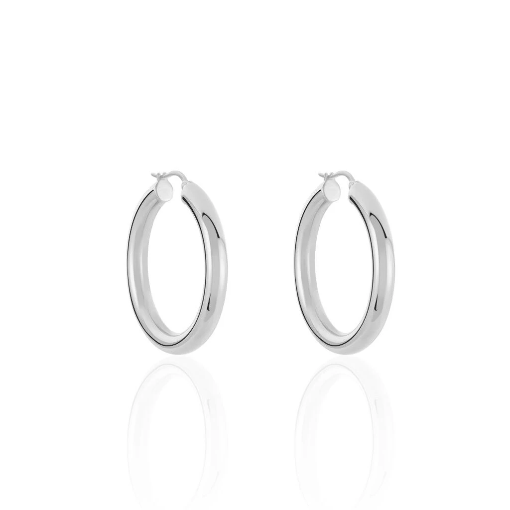 Créoles Amael Acier Blanc 4 Créoles Amael Acier Blanc – Image 2