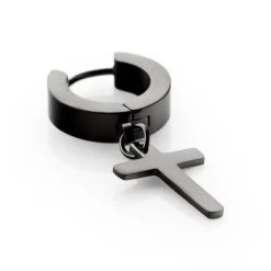 Créole Unitaire Acier Noir Feodor -Bijouterie primée. FIOHGWN001 view2