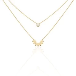 Collier Varia Plaqué Or Jaune Oxyde De Zirconium