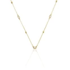 Collier Sautoir Plaqué Or Jaune Kristia Oxydes De Zirconium