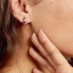 Créoles Muire Plaqué Or Jaune Oxyde De Zirconium -Bijouterie primée. FQOFJZA002 model1