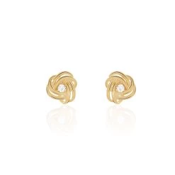 Boucles D'oreilles Puces Iwaki Plaqué Or Jaune Oxyde De Zirconium