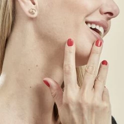 Boucles D'oreilles Puces Iwaki Plaqué Or Jaune Oxyde De Zirconium -Bijouterie primée. FQOFJZW445 model0