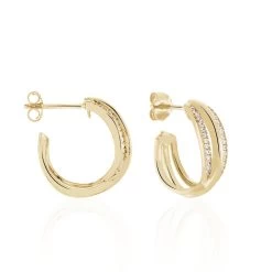 Créoles Marceline Rondes Plaqué Or Jaune Oxyde De Zirconium