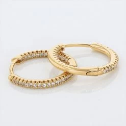 Créoles Karolina Rondes Plaqué Or Jaune Oxyde De Zirconium -Bijouterie primée. FQOFJZW506 view2