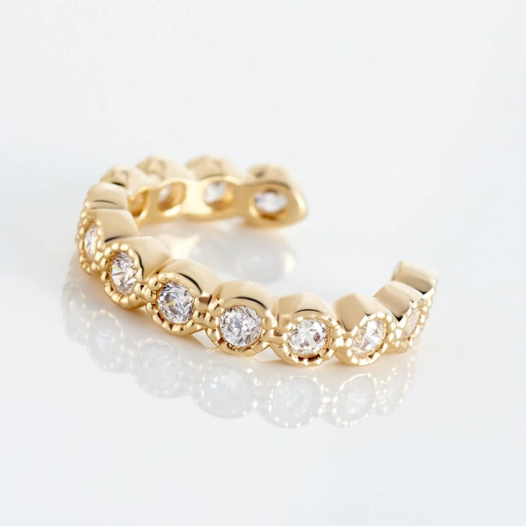 Bijou D'oreille Unitaire Silohe Plaqué Or Jaune Oxyde De Zirconium 5 Bijou D'oreille Unitaire Silohe Plaqué Or Jaune Oxyde De Zirconium – Image 3