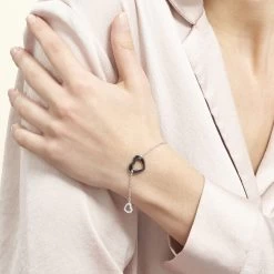 Bracelet Anissa Argent Blanc Céramique Et Oxyde De Zirconium -Bijouterie primée. MABFBZW142 model1