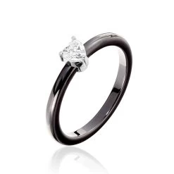 Bague Diompolo Argent Blanc Céramique Et Oxyde De Zirconium