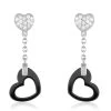 Boucles D'oreilles Pendantes Argent Oxyde De Zirconium Et Céramique