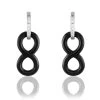 Boucles D'oreilles Pendantes Celinia Argent Blanc Céramique Et Oxyde -Bijouterie primée. MAOFBXN071 master