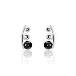 Bijoux D'oreilles Cleya Argent Blanc Céramique