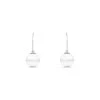 Boucles D'oreilles Pendantes Rose-blanche Argent Strass Et Céramique