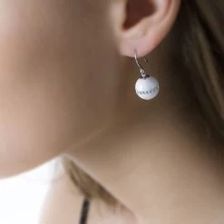 Boucles D'oreilles Pendantes Rose-blanche Argent Strass Et Céramique -Bijouterie primée. MAOFBXW158 model0