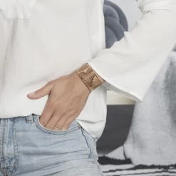 Bracelet Jonc Andor Acier Dore -Bijouterie primée. MIBFJW0337 model0